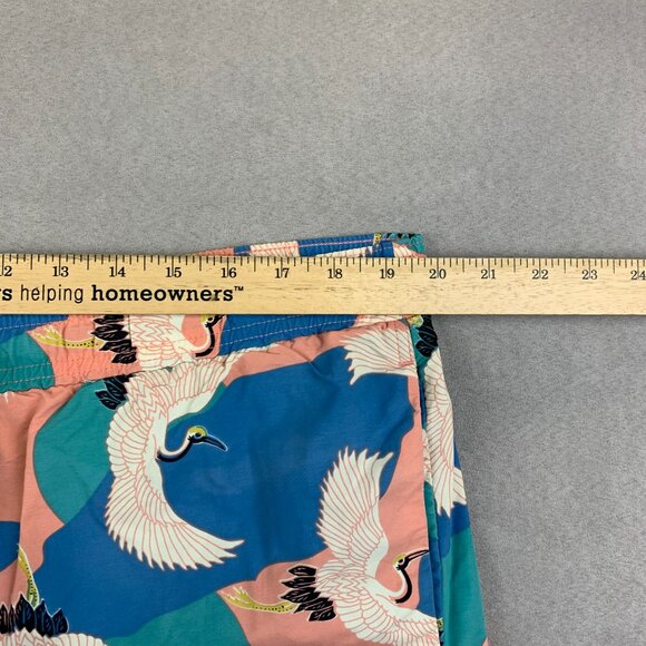 Saxx Mens Swim Trunks Large Pink Blue 2N1 Cannonball Lined Shorts 7" Nylon Birds - Picture 4 of 8